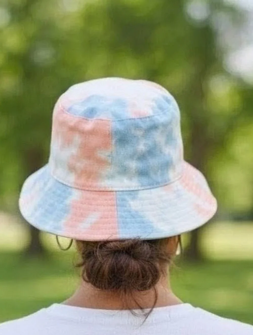 Pastel Tie Dye Bucket Hat Blue & Orange Sun Hat Summer Accessories Kids/Pre-Teen